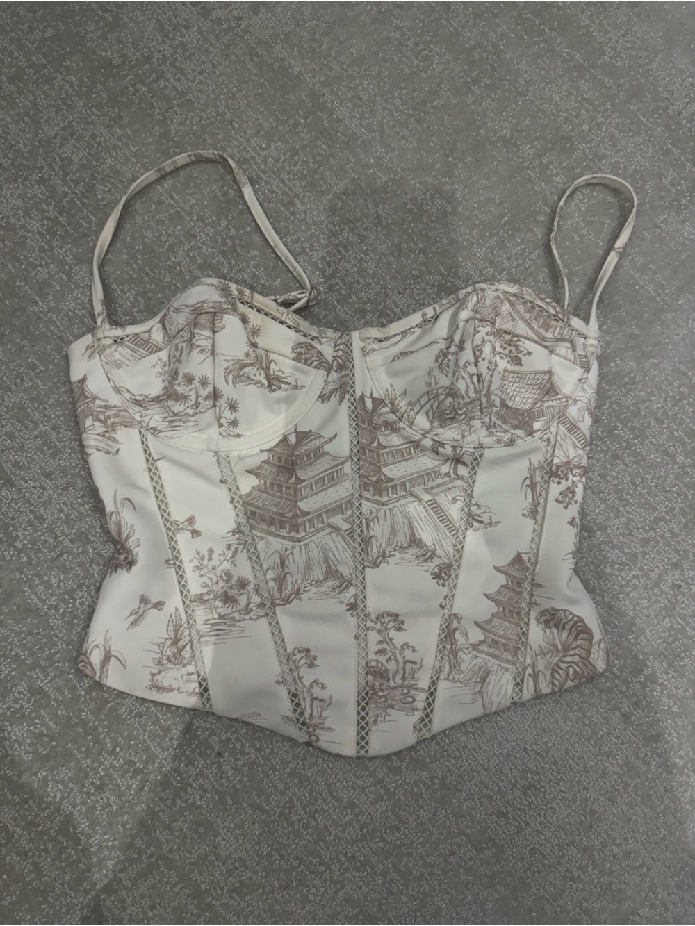 White Fox Boutique Needed You Bustier Beige Garden